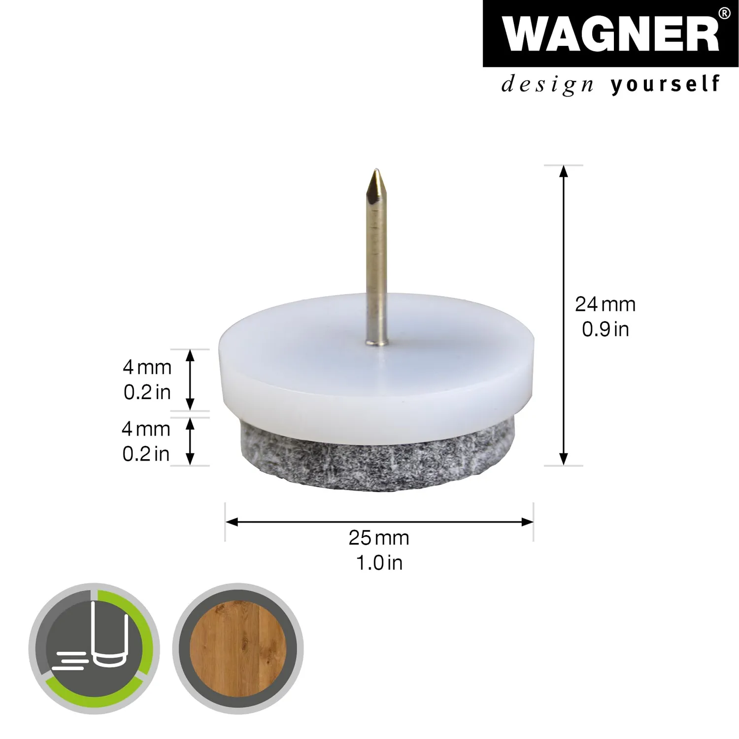 Wagner 15082499 feltrini da inchiodare 4 pezzi bianchi