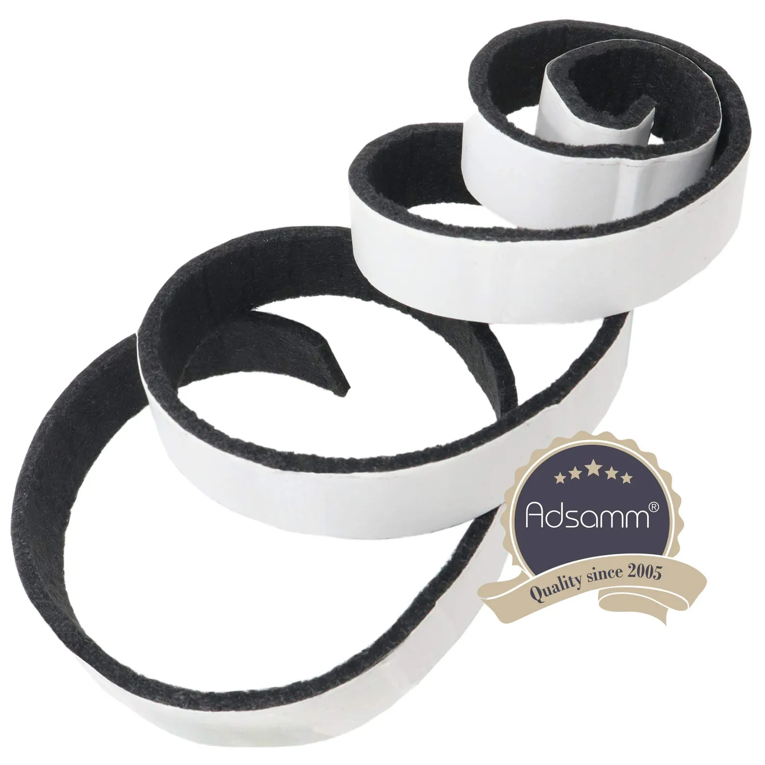 Adsamm Nastro feltro autoadesivo nero 19mm 3 rotoli