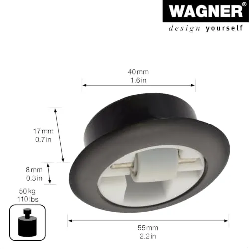 Wagner RO 7006 rotella incasso 15 mm 1 pz con freno a molla