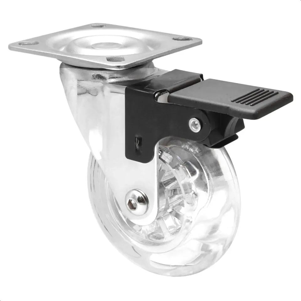 Wagner 03308701 rotella Skater trasparente 75 mm con freno 1 pz