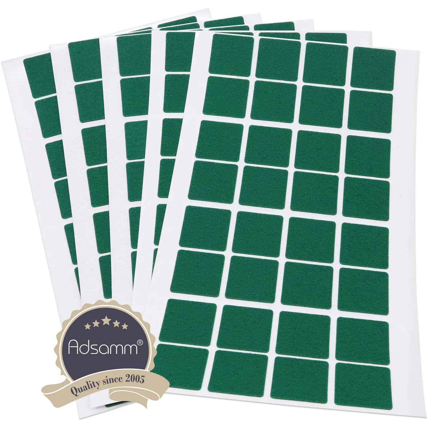 Adsamm feltrini ultrasottili 25x25 mm verdi 160 pezzi 1,5 mm