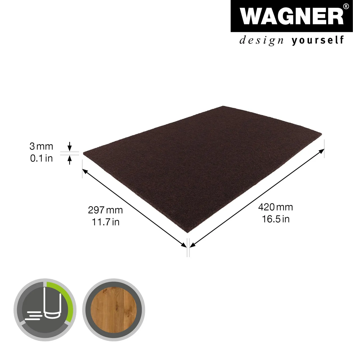 Wagner EH 1764 feltro adesivo marrone A3 ritagliabile