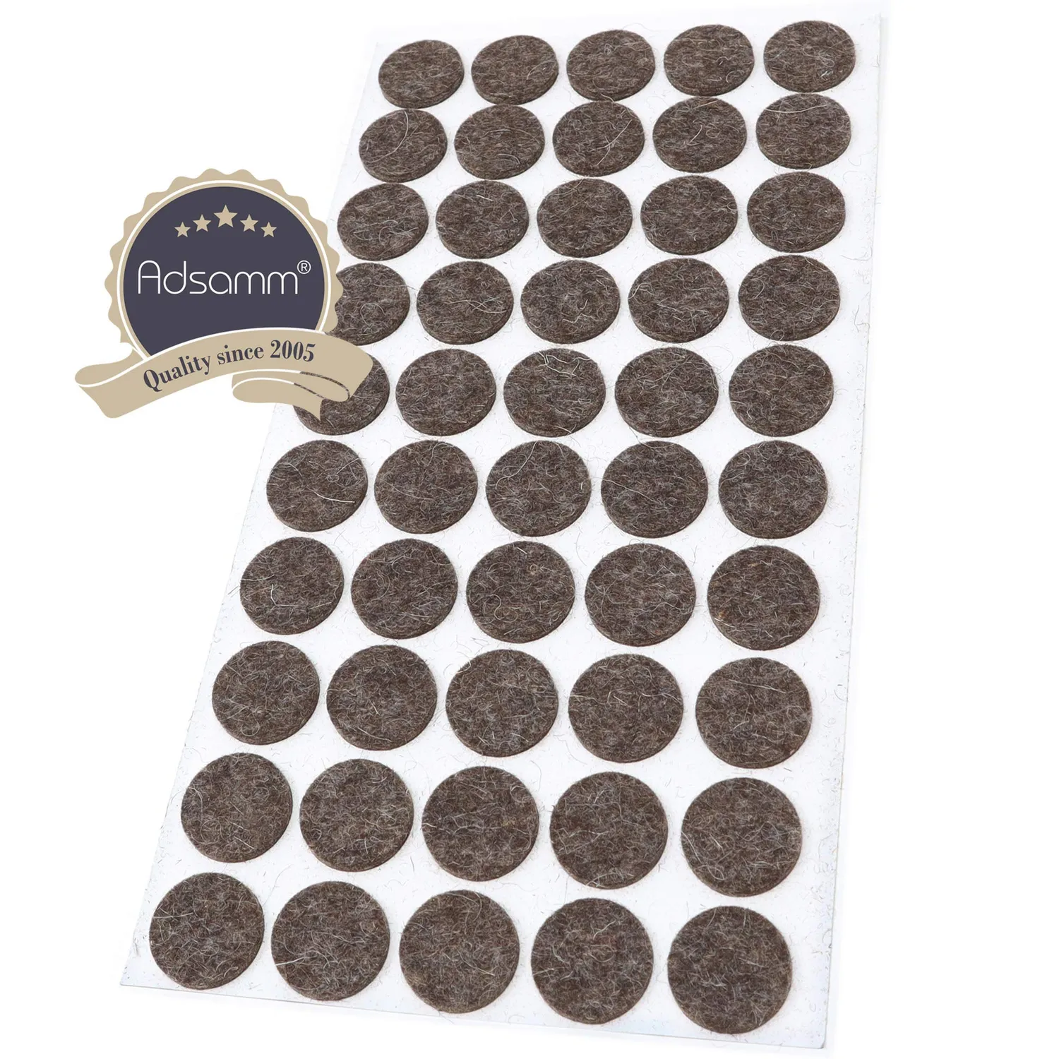 Adsamm Quality Feltrini Lana Ø22 mm Marroni 50 Pezzi