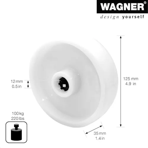 Wagner 04952501 ruota ricambio 125 mm bianca