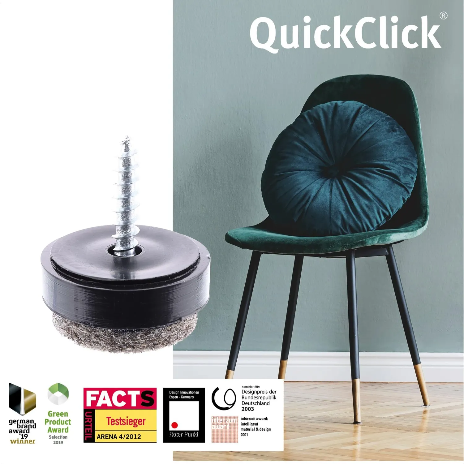 Wagner QuickClick 16791099 feltrini avvitare set 4 pezzi Ø17 mm feltro