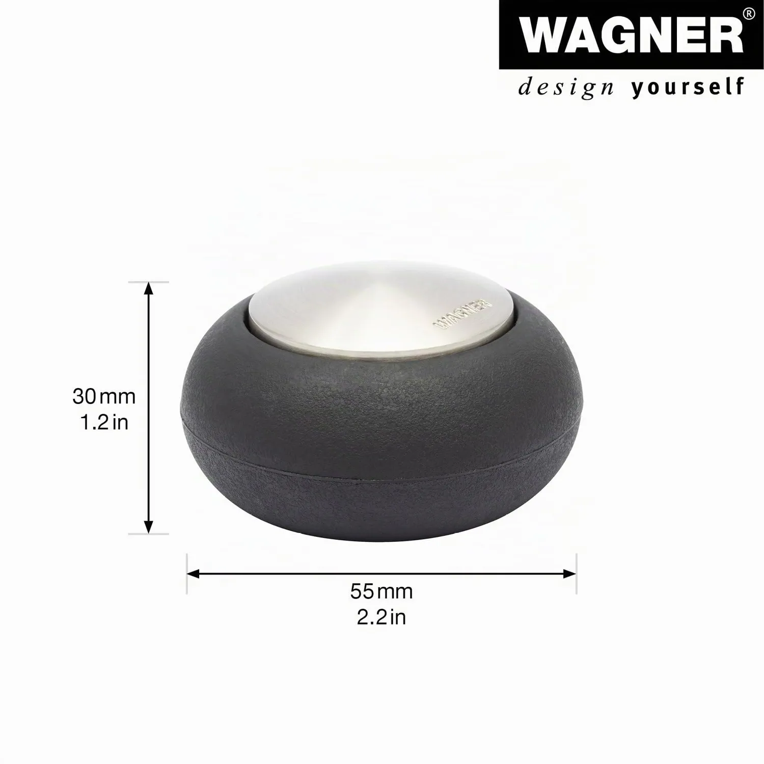 Wagner 15517611 fermaporta pavimento Ø54x30 mm zinco inox
