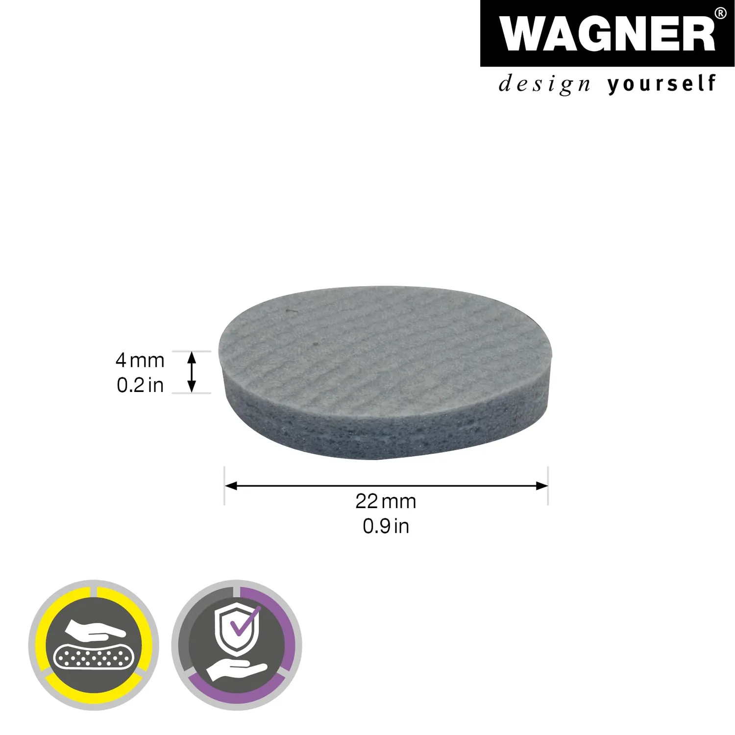 Wagner 16032299 Soft Pads EVA Mix 22mm 12 Pezzi Grigi