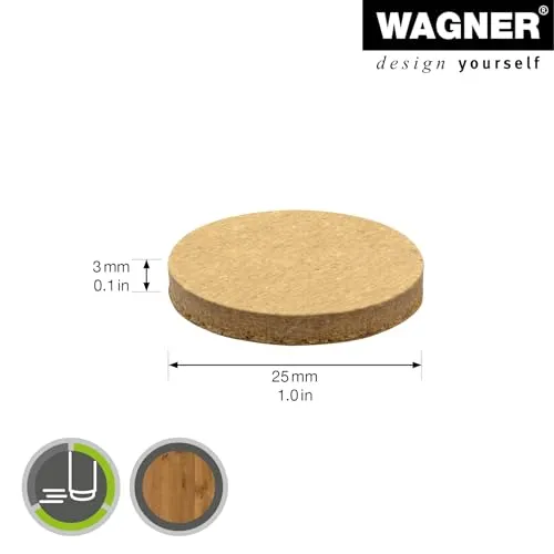 Wagner SYNO 16102599 feltrini marroni 12 pezzi 25 mm