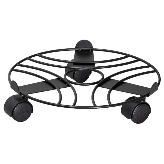 WAGNER Black sottovaso acciaio diam. 30cm h 6,5cm portata 60kg