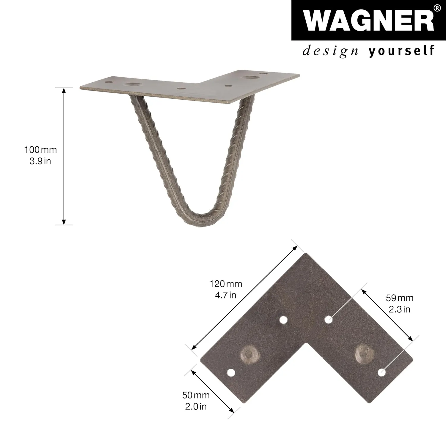 Wagner Hairpin ST 8218 gamba mobile ferro opaco 10 cm 1 pz