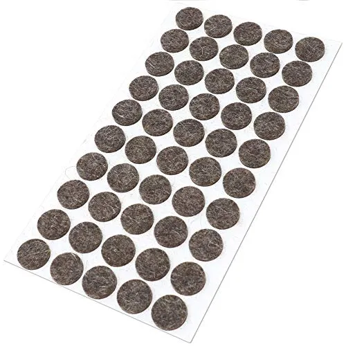 Adsamm Feltrini Lana Naturale Tondi 16 mm Marroni 50 Pezzi 3 mm
