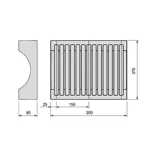 Emuca Portapiatti Organizer 13 Piatti 350x270 mm Grigio
