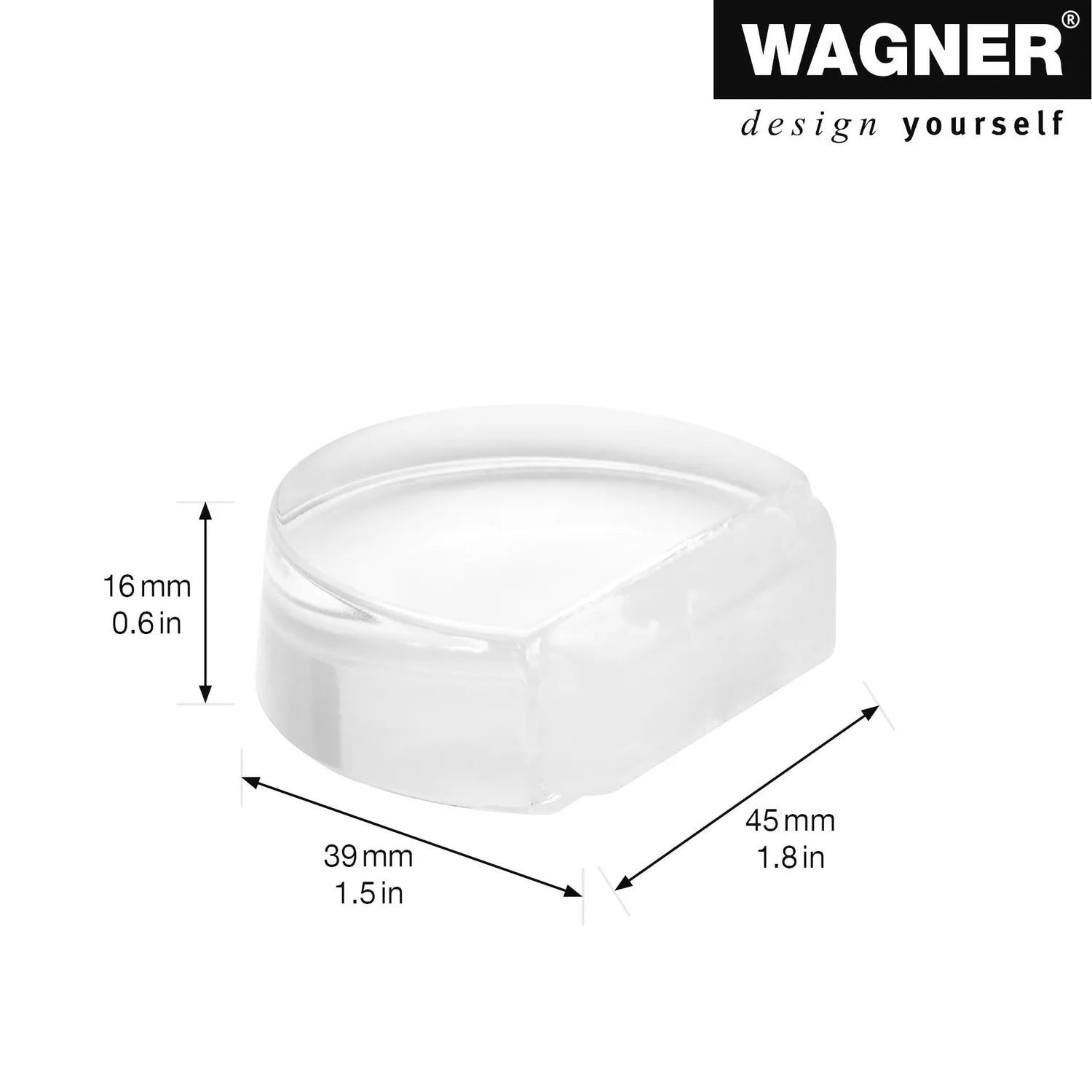 Wagner Fermaporta Clear Pavimento 45x39x16 mm Adesivo
