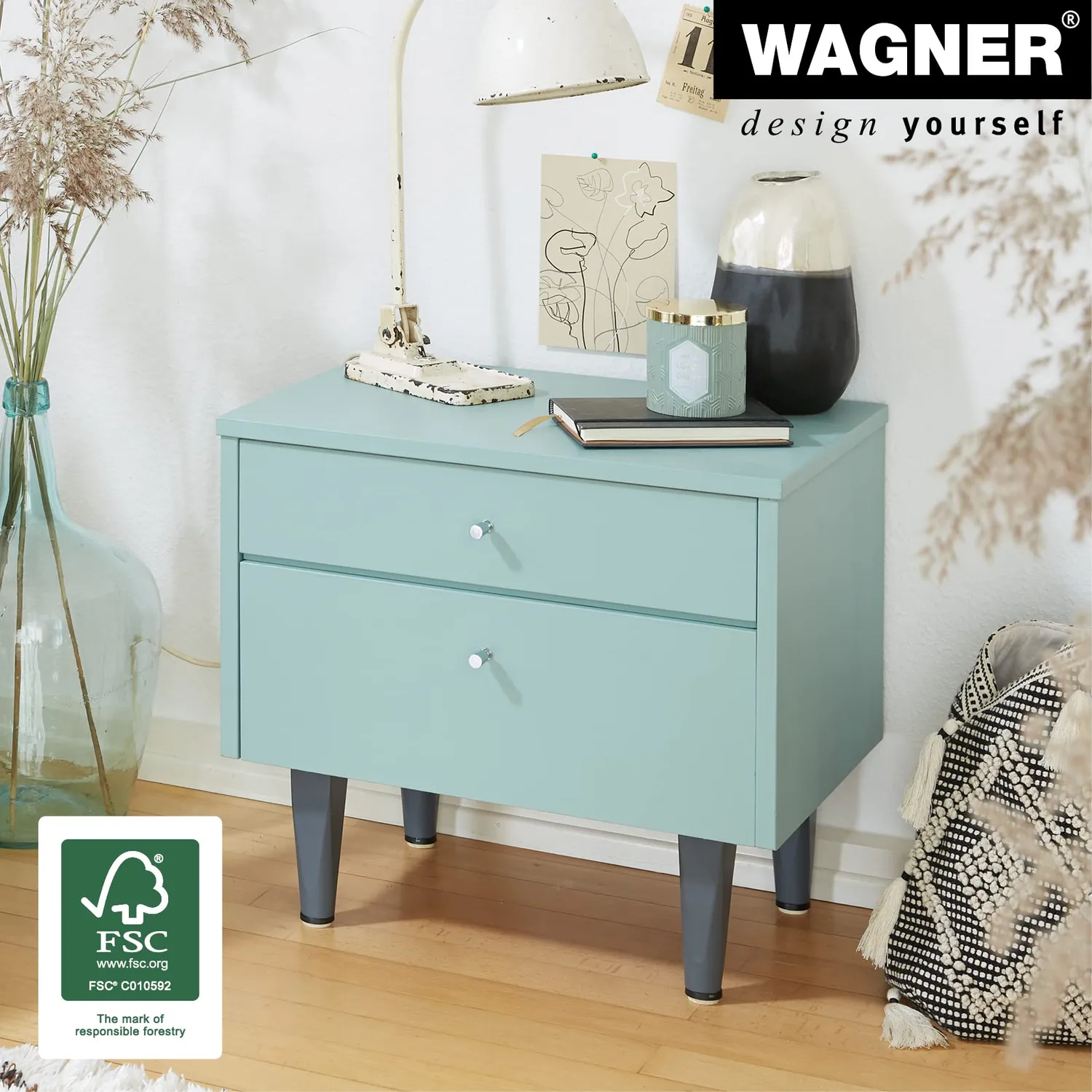 Wagner Design ST 7340 piede mobile pino grigio 150 mm