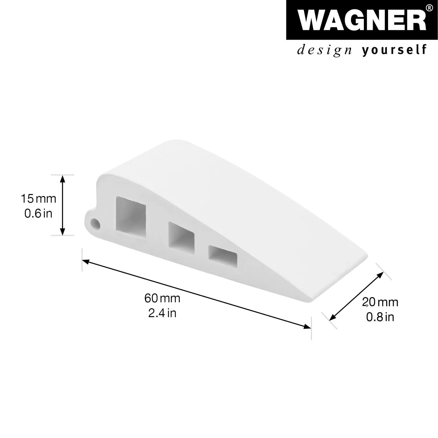 Wagner Coneo fermaporta cuneo gomma bianca 2 pezzi