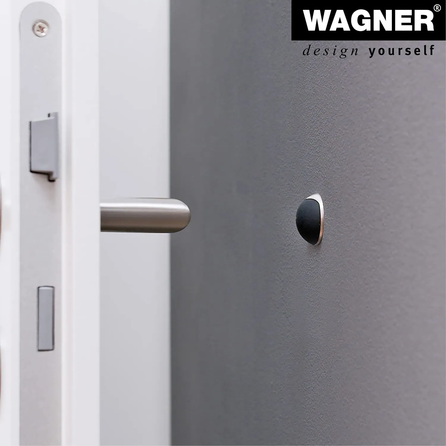WAGNER Fermaporta muro Ø30x12 mm zinco argento nero