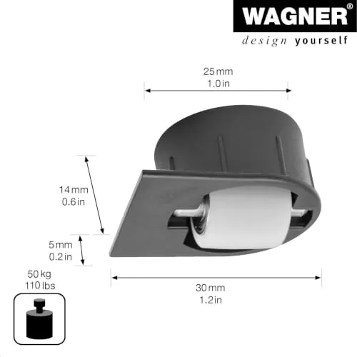 Wagner RO 7028 rotella incasso 15 mm 1 pz battistrada duro