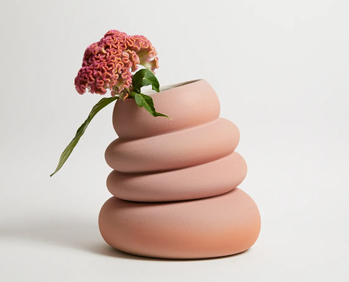NIVA Design Colate Peach Medium vaso gres medio
