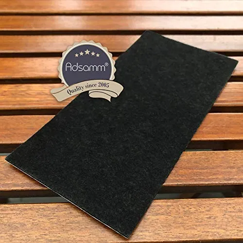 Adsamm Feltro Autoadesivo 1,5 mm Nero 10 Fogli 10x20 cm