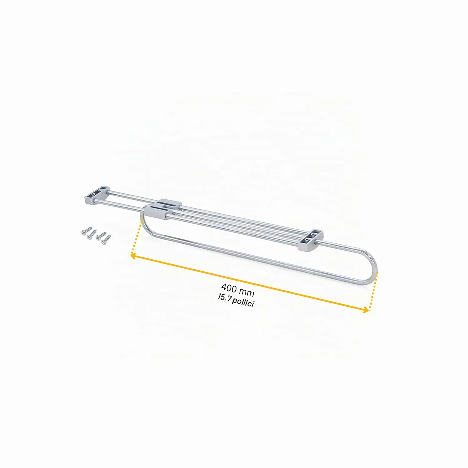 Emuca 7085225 Appendiabiti Estraibile 400mm Acciaio Grigio