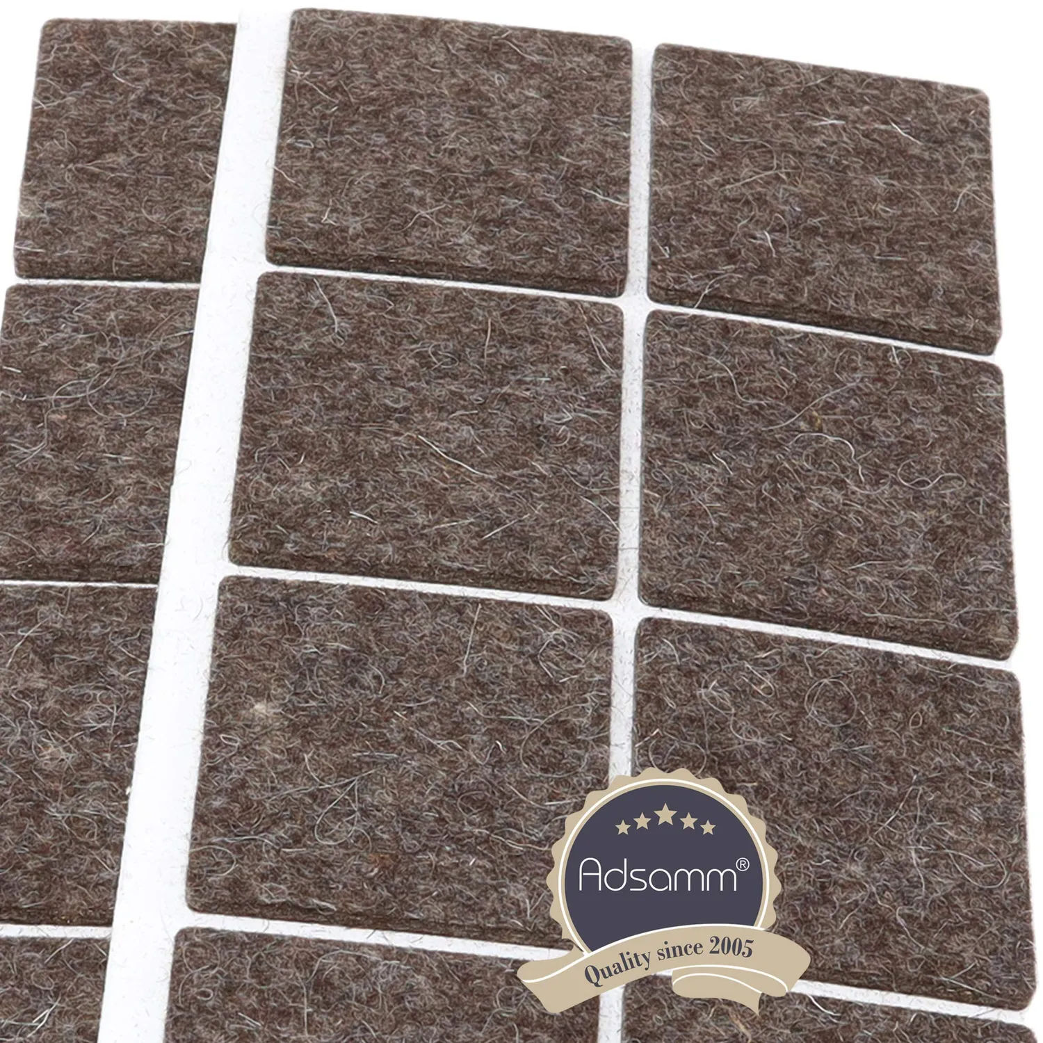Adsamm Feltrini Quadrati 45x45 mm Marrone 30 Pezzi Lana
