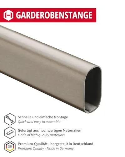 Gedotec Asta appendiabiti ovale titanio 1000 mm