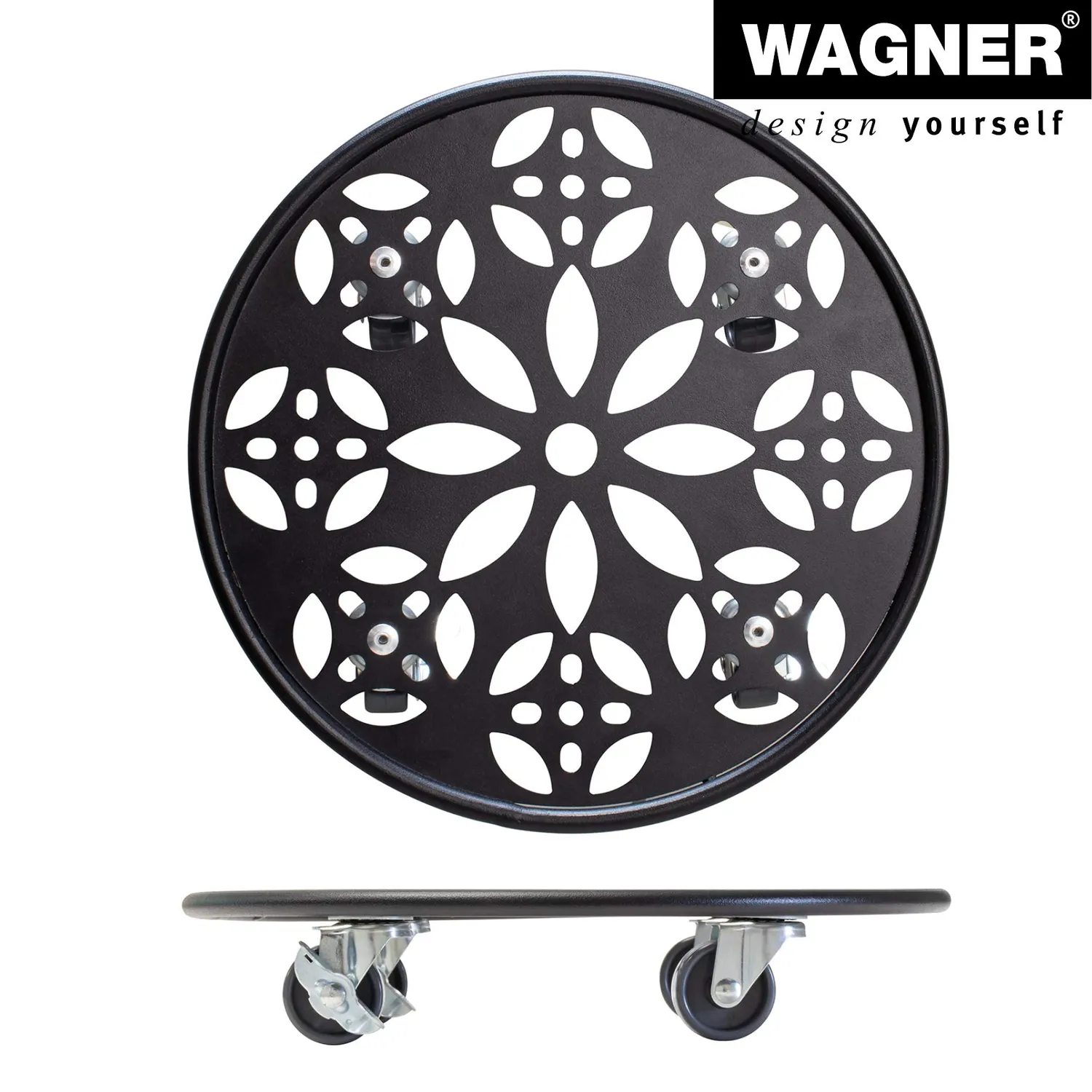 WAGNER Black Flower Carrello Piante Ø30 cm Nero 60 kg