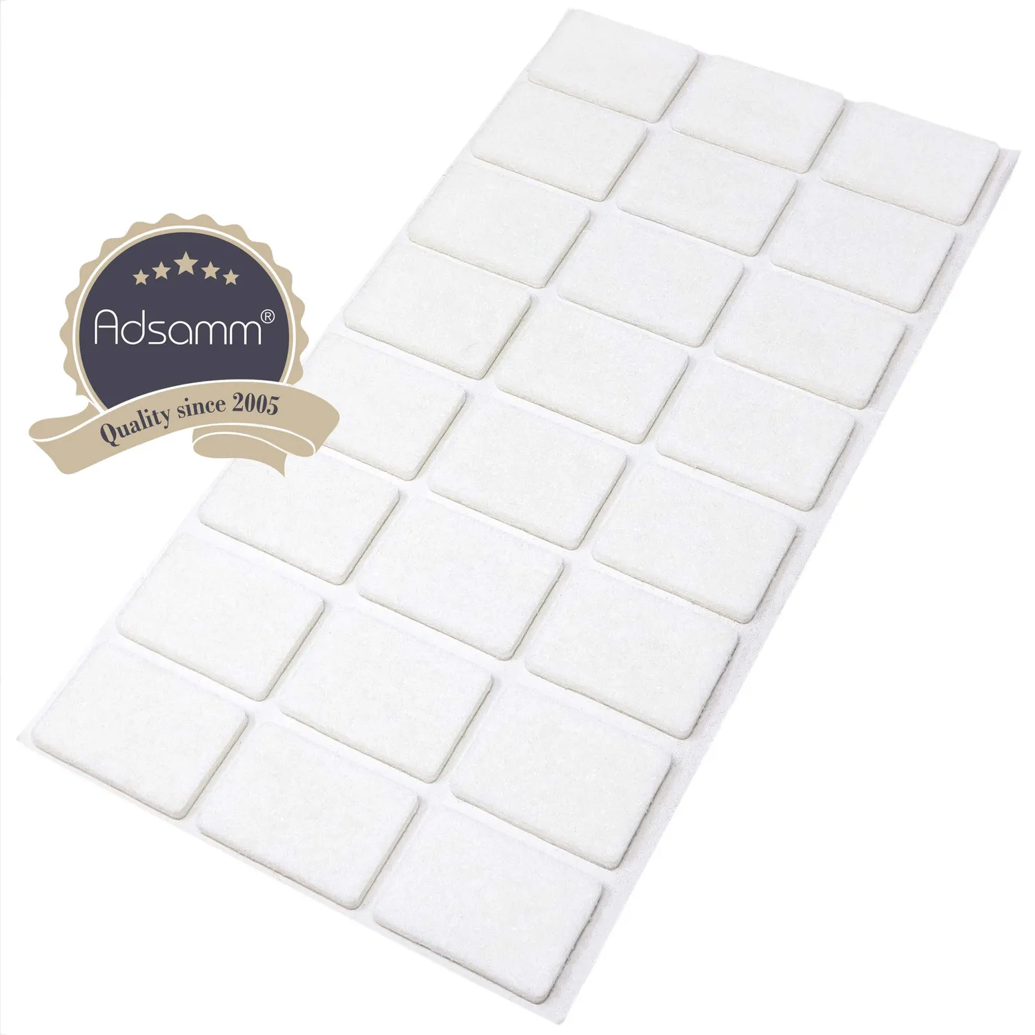 Adsamm Feltrini Autoadesivi 25x35 mm Bianchi 24 Pezzi 3,5 mm
