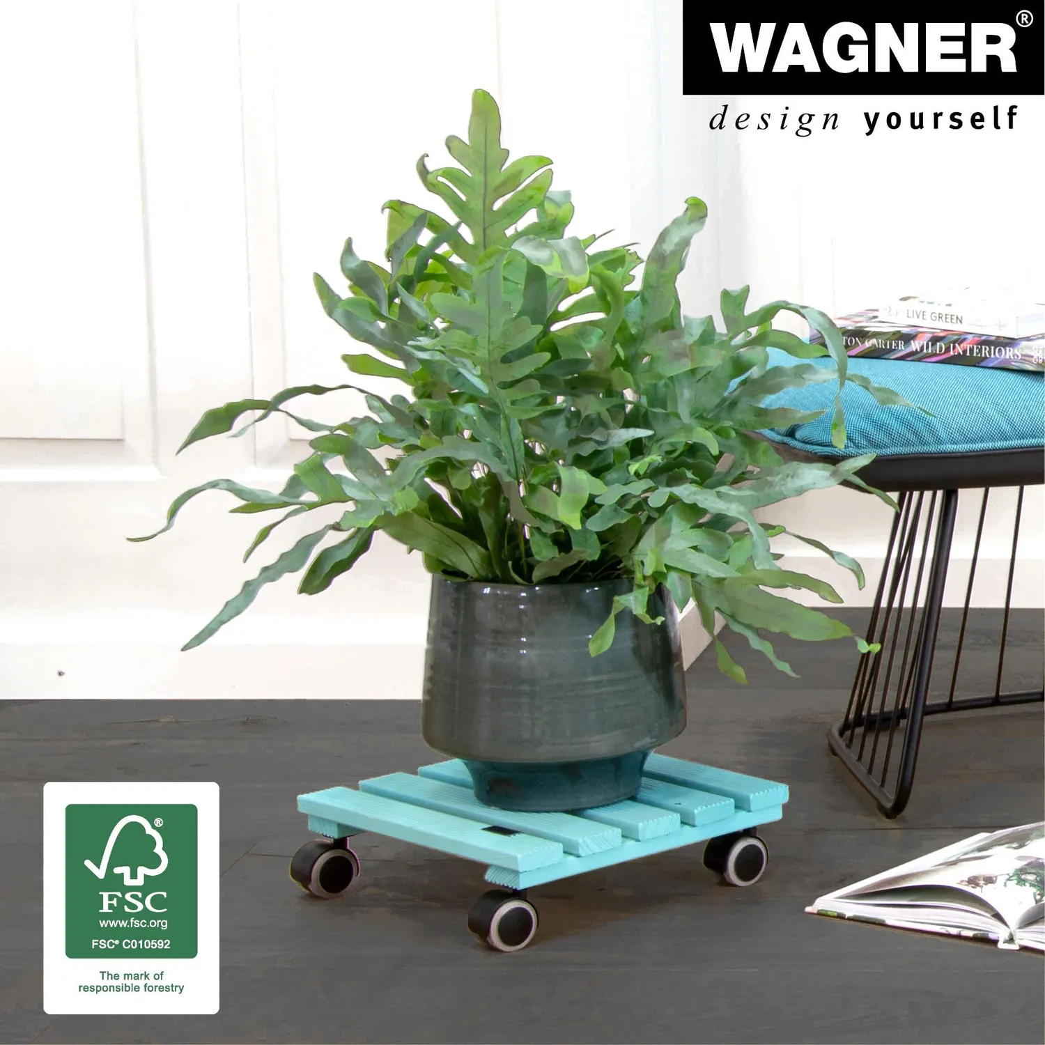 Wagner Aqua Splash carrello piante 28x28cm blu portata 100kg