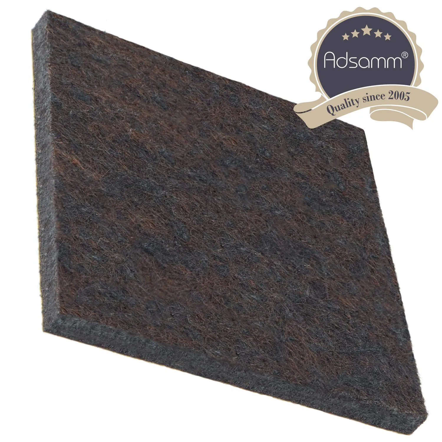 Adsamm Quality feltrini quadrati 70x70 mm marroni 32 pezzi 5,5 mm