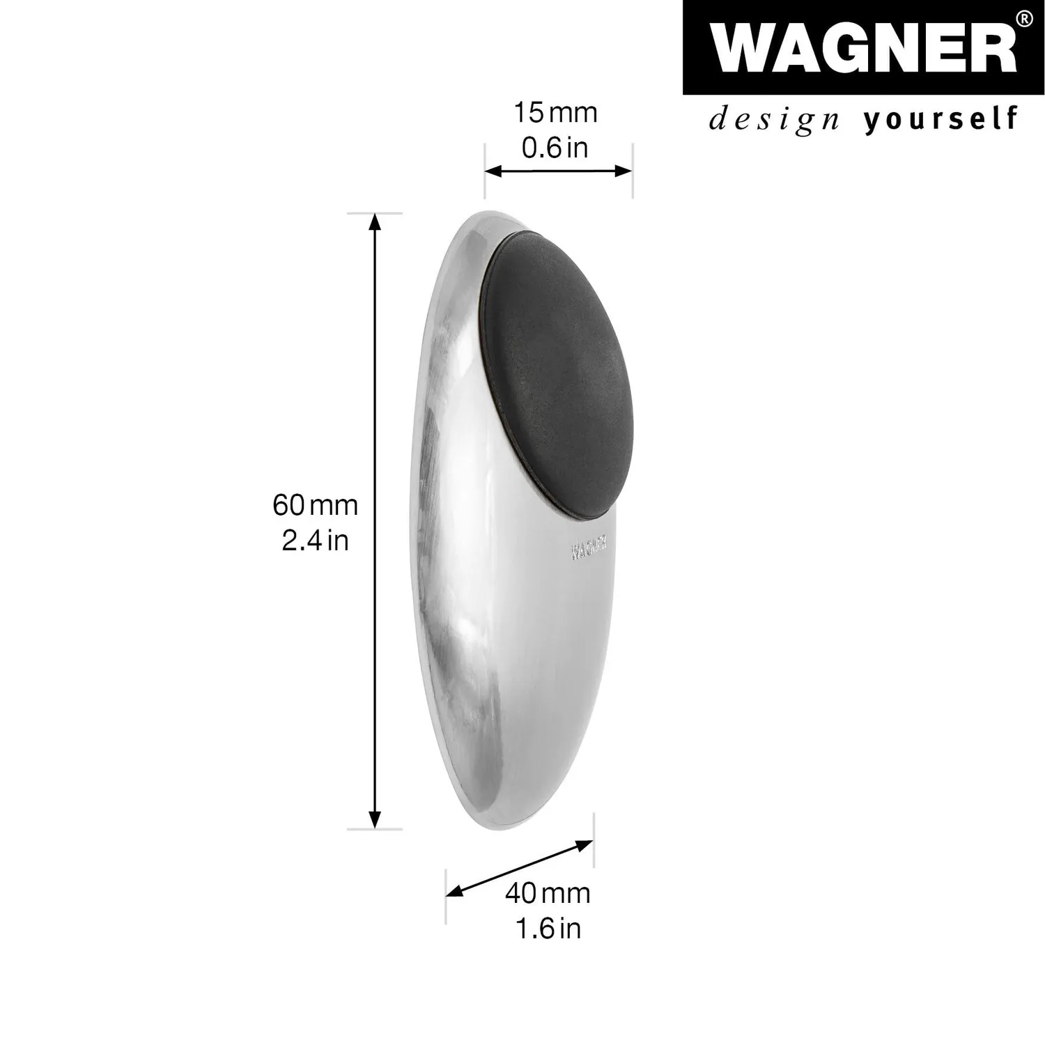 Wagner Uovo 15513511 fermaporta muro Ø59 zinco inox