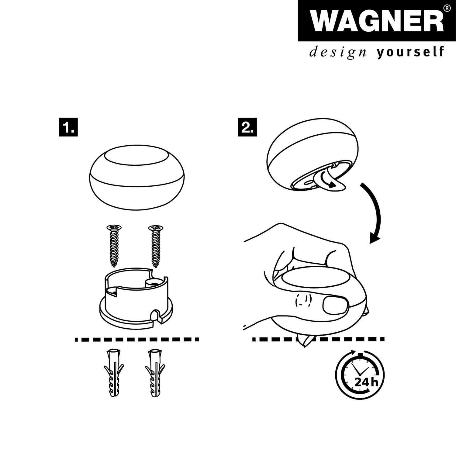 Wagner 15517611 fermaporta pavimento Ø54x30 mm zinco inox