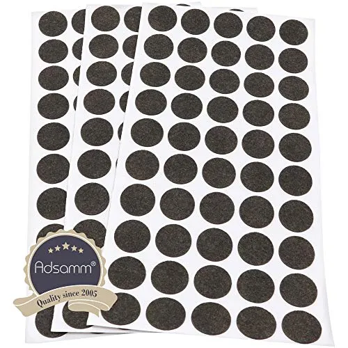 Adsamm Feltrini Autoadesivi ø 20 mm Marroni 150 Pezzi Ultrasottili