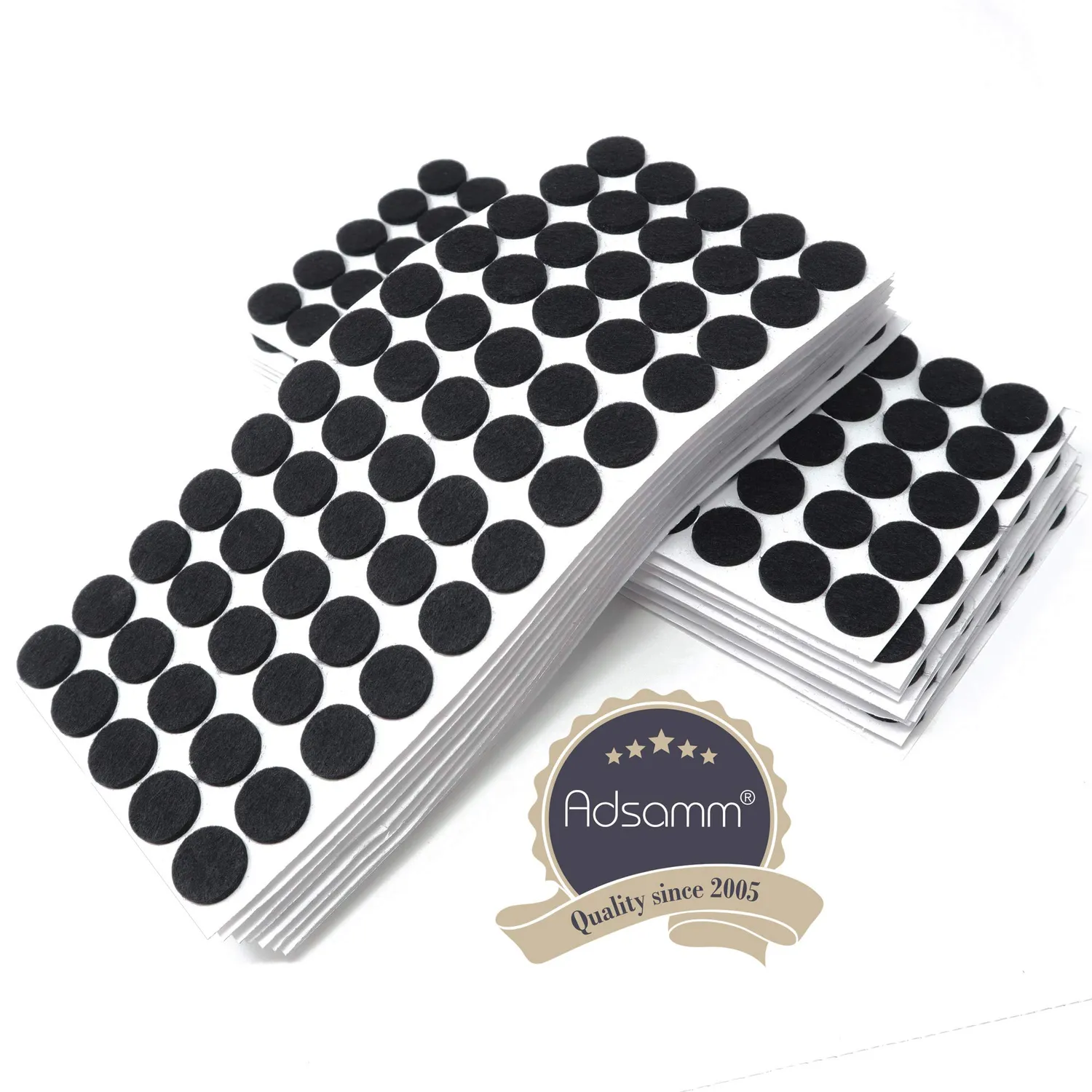 Adsamm feltrini autoadesivi rotondi 1200 pezzi Ø 20 mm neri