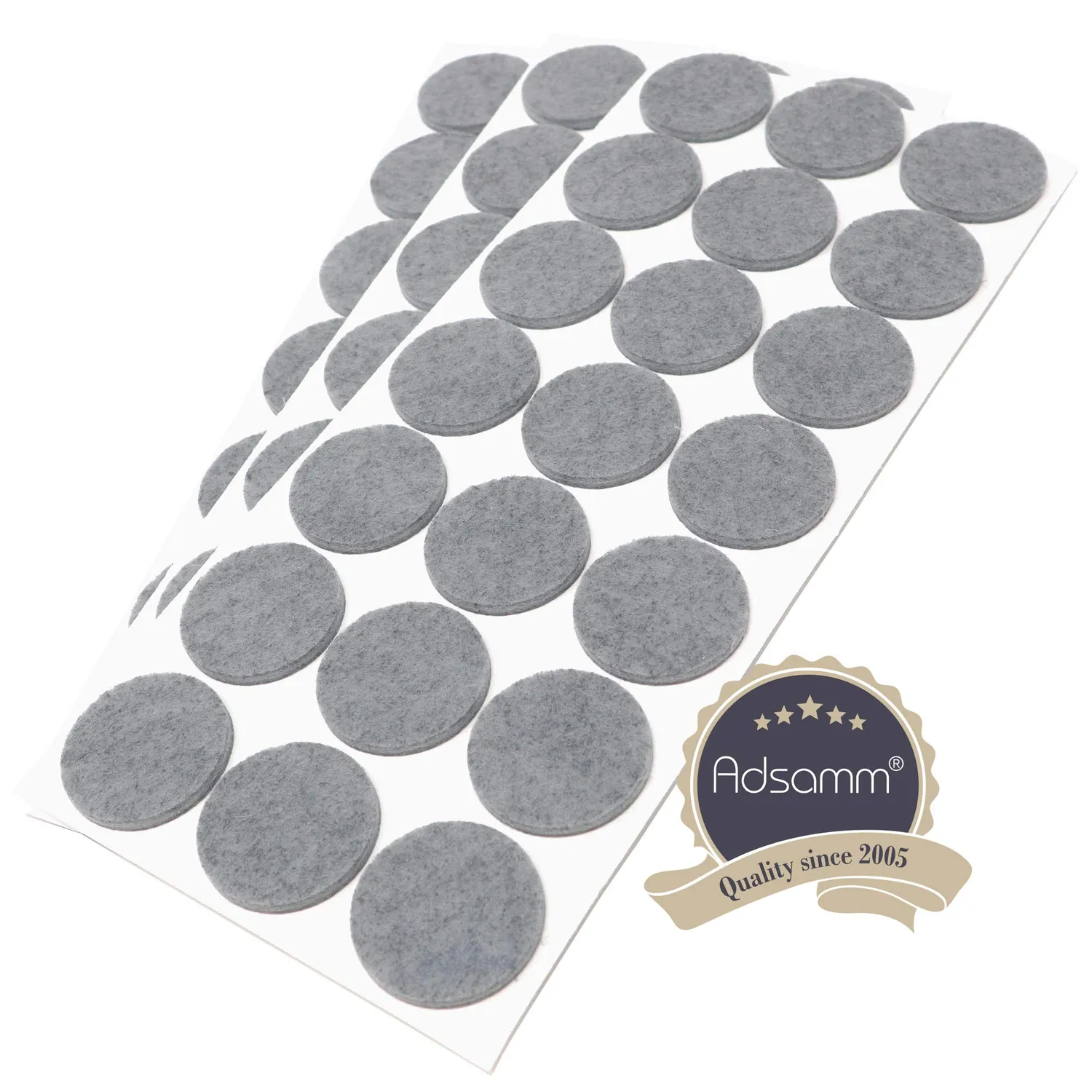 Adsamm Feltrini Autoadesivi Rotondi 63 Pezzi Grigio Ø 30 mm