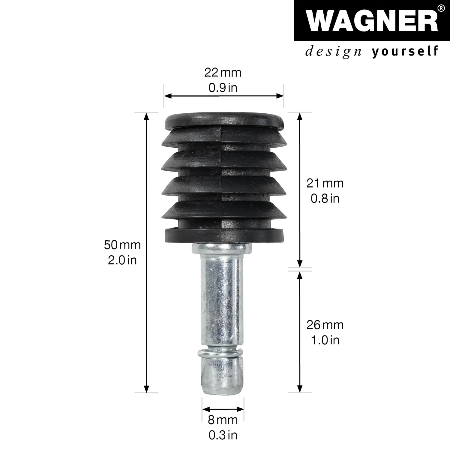 Wagner 1100999 RO 0099 perni con manicotto 2 pezzi acciaio