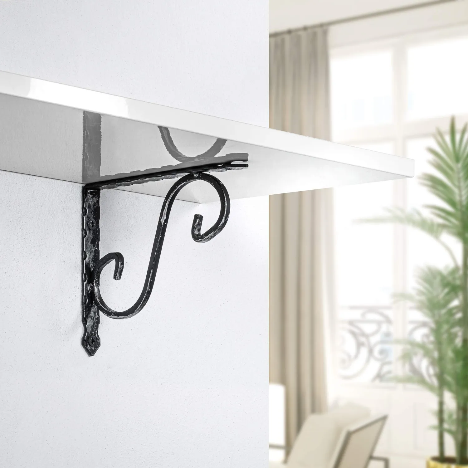 Gedotec Luzifer staffe mensola acciaio nero 150 mm 2 pezzi
