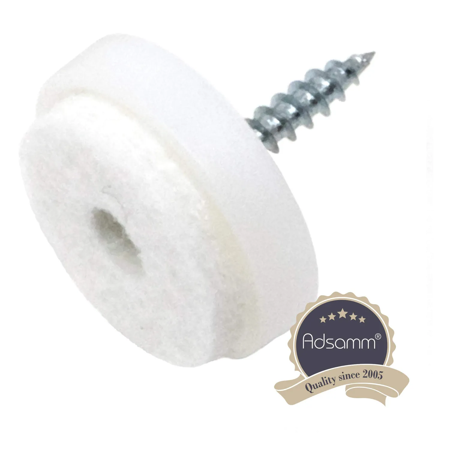Adsamm feltrini con vite bianchi Ø24mm 16 pezzi tondi