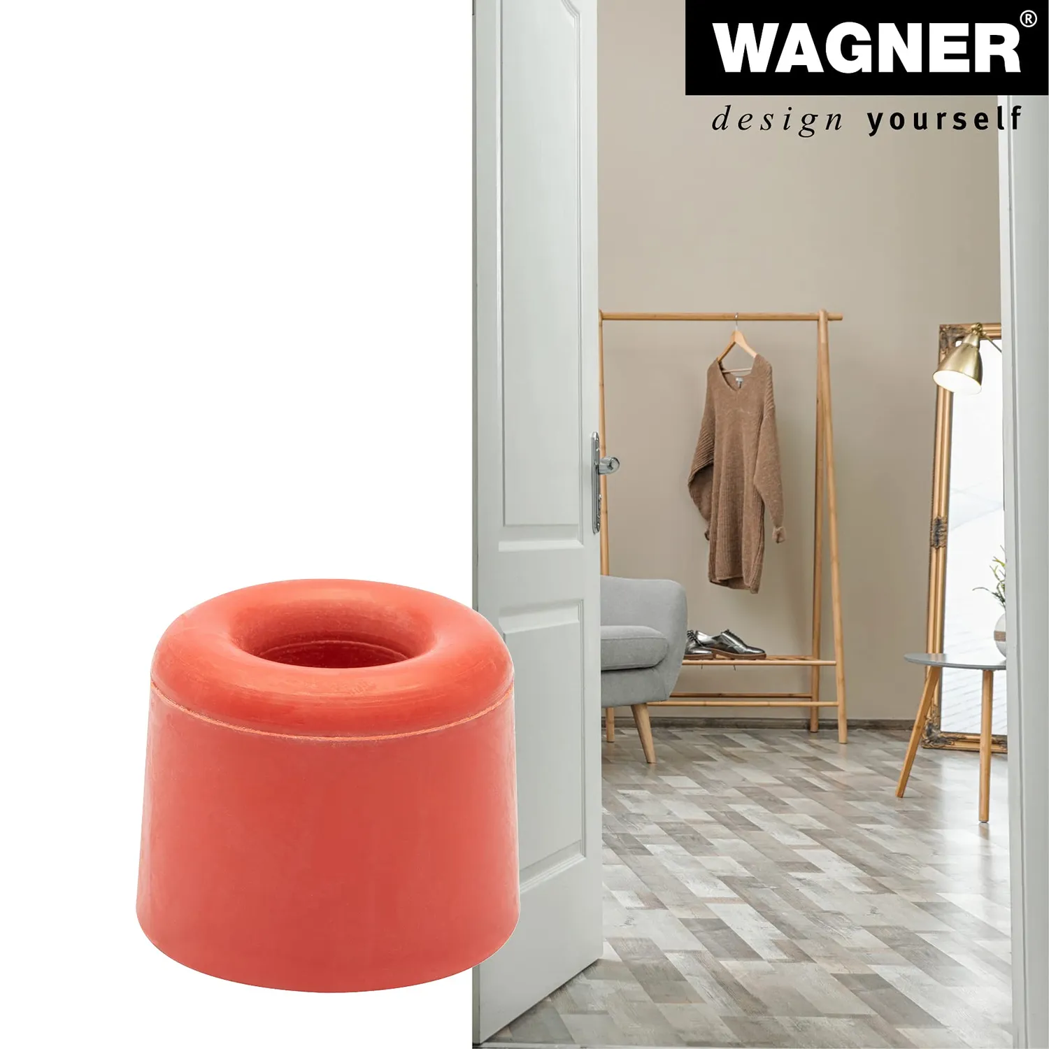 WAGNER VULKANO SMALL Ø30x24 fermaporta rosso gomma