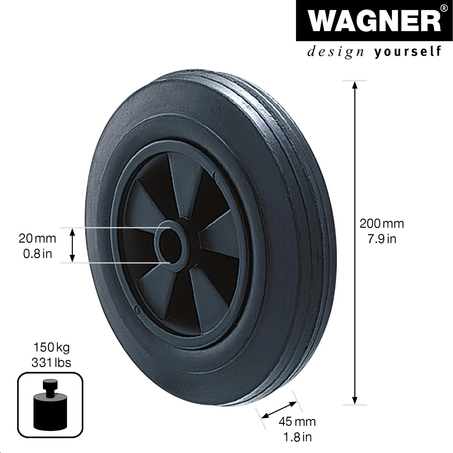 Wagner RO 8200 ruota disco 200x45 mm 150 kg