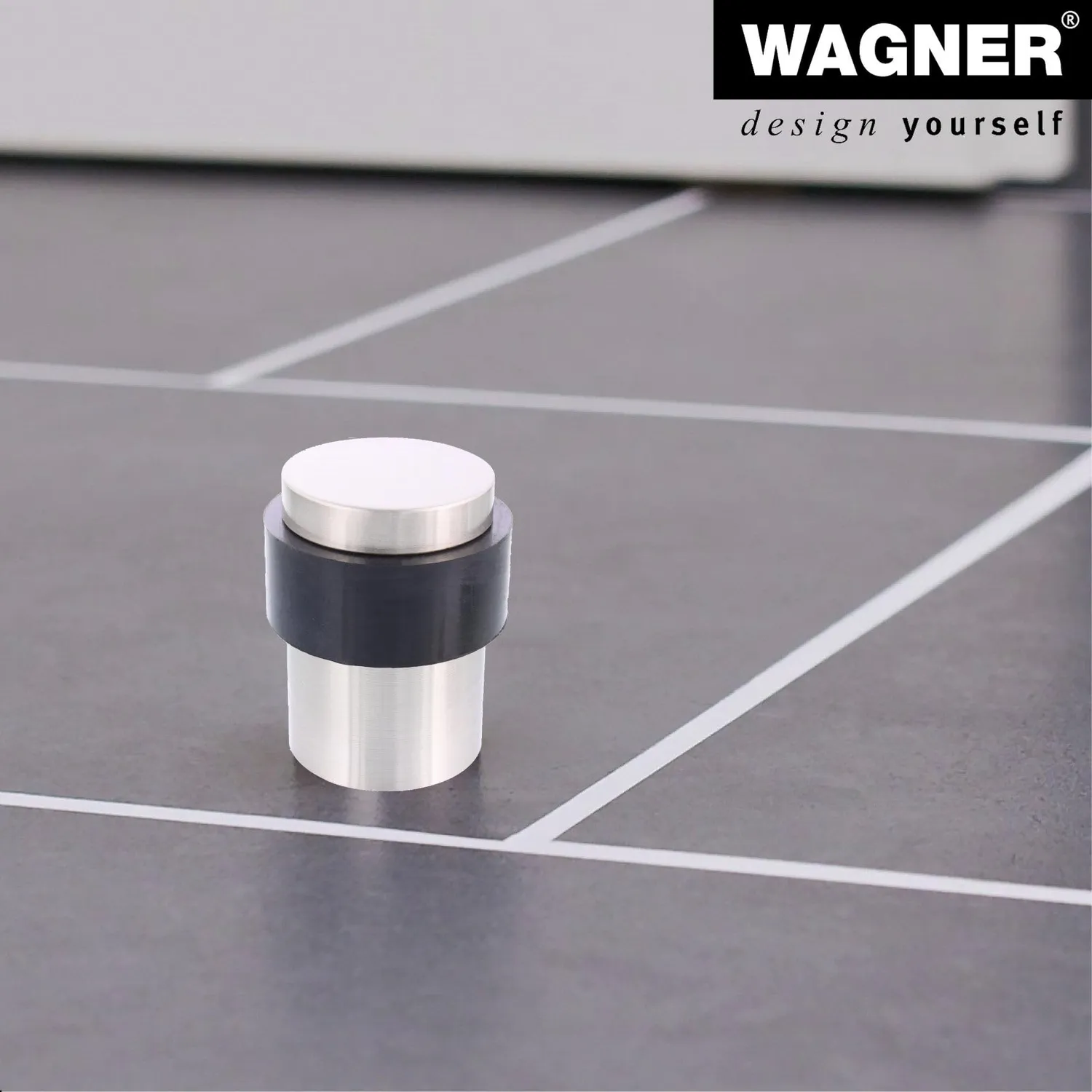 WAGNER Big Ben 15517511 fermaporta pavimento nero alluminio