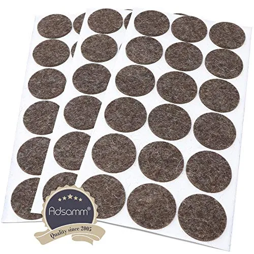 Adsamm Quality feltrini lana Ø 36 mm marrone 54 pezzi 3 mm