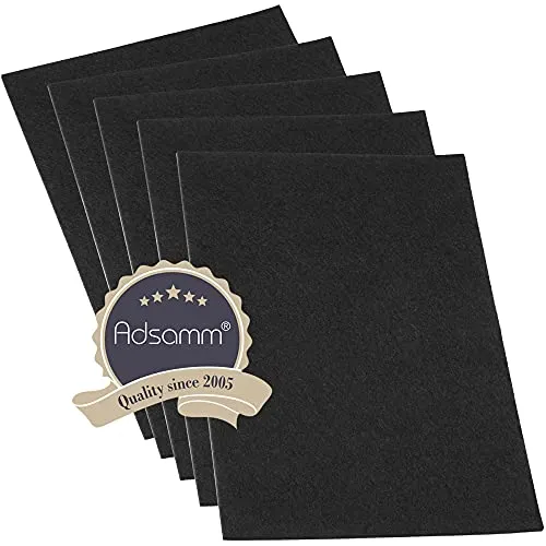 Adsamm Feltro Autoadesivo 200x300 mm Nero 5 Fogli Spesso