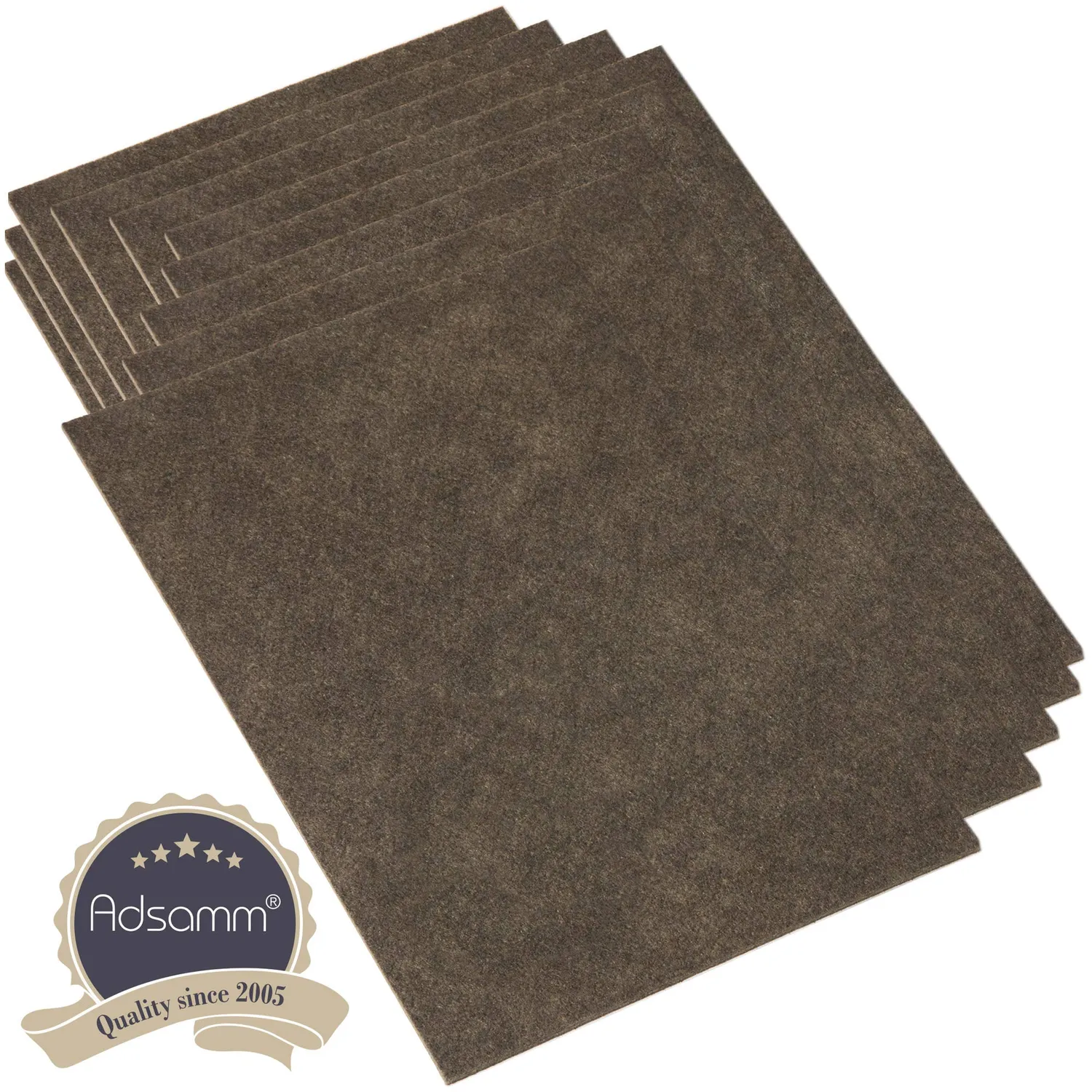 Adsamm Fogli Feltro Autoadesivo 200x300 mm Marroni 10 Pezzi