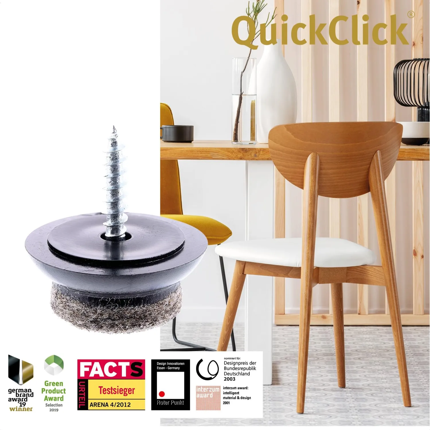 Wagner QuickClick 16791199 feltrini avvitare 20 mm 4pz parquet