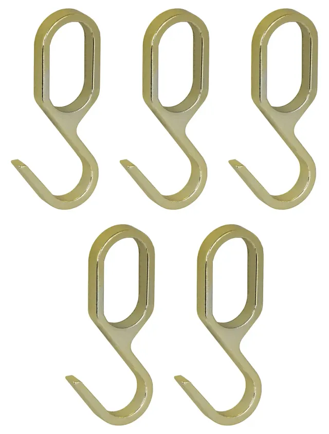 Gedotec Gancio a S Tubo Ovale 30x15 mm 5 Pezzi Ottone Lucido
