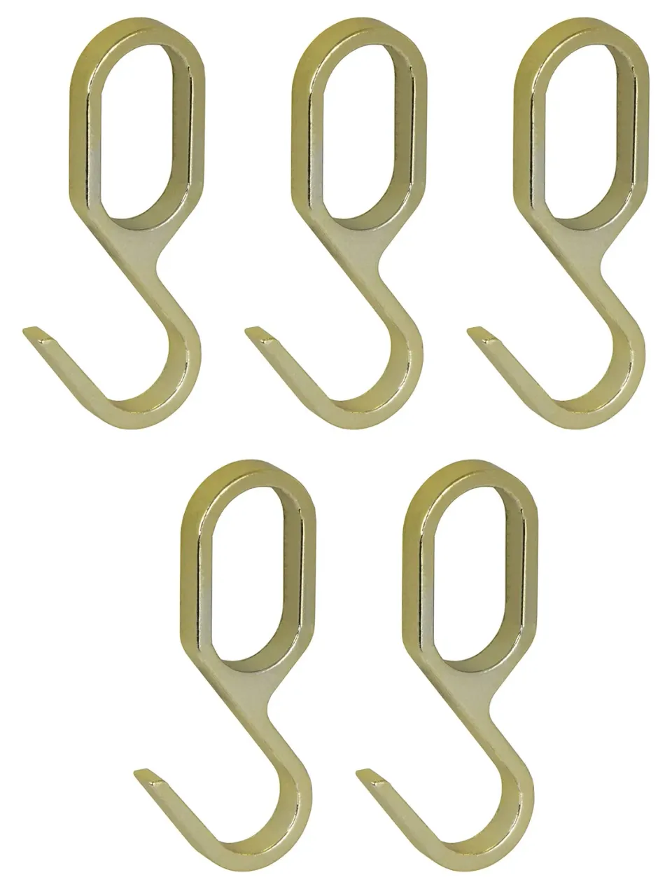 Gedotec Gancio a S Tubo Ovale 30x15 mm 5 Pezzi Ottone Lucido