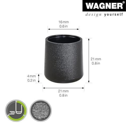 Wagner EH 0616 tappi tubo acciaio neri 4 pezzi