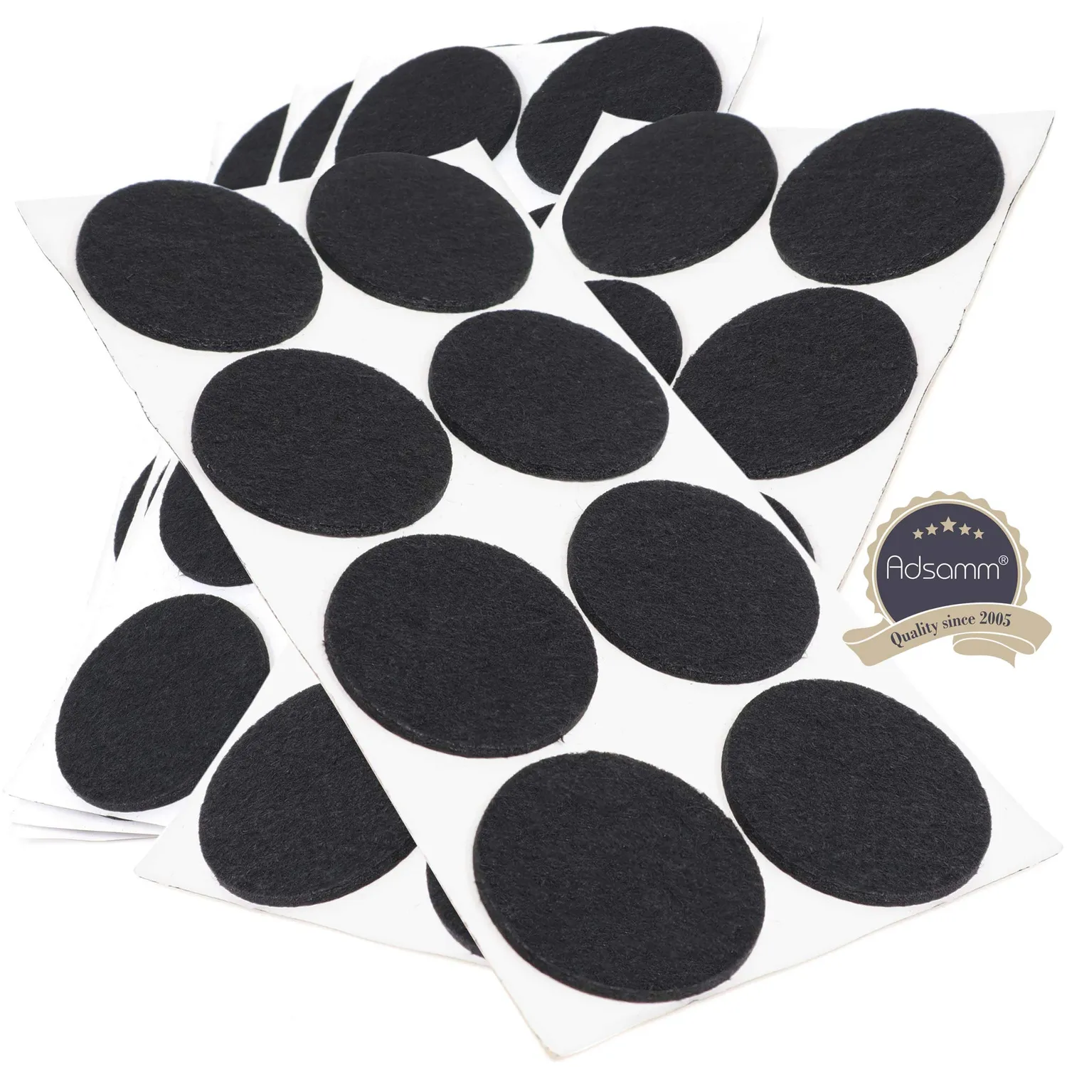 Adsamm feltrini autoadesivi ø 50 mm neri 40 pezzi 3,5 mm