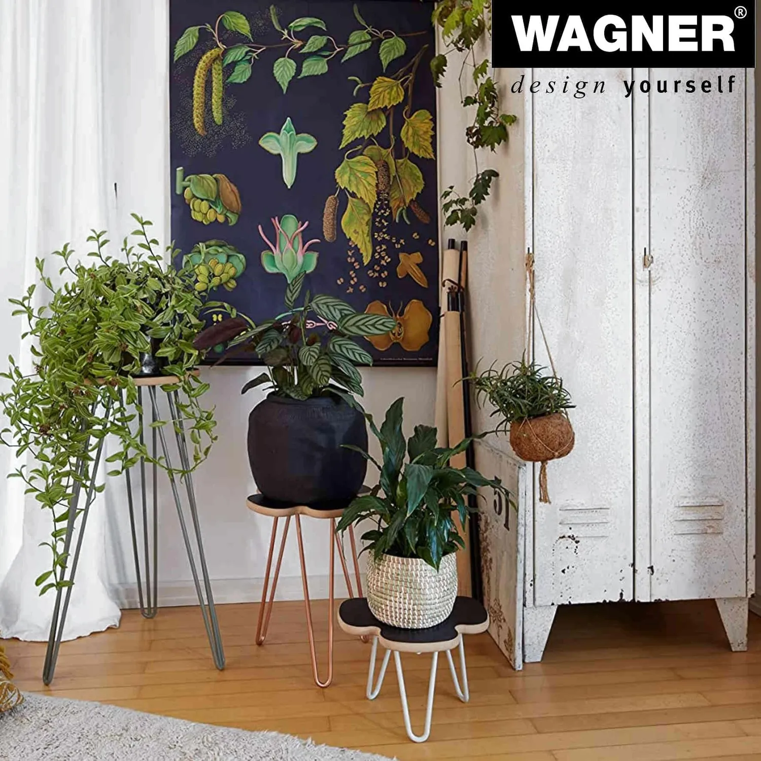 Wagner Hairpin gambe tavolo acciaio nere 71 cm set 4 pezzi
